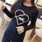 Embroidered-lettering Slim-fit T-shirt