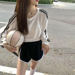 Long-sleeve Striped T-shirt + Striped Shorts