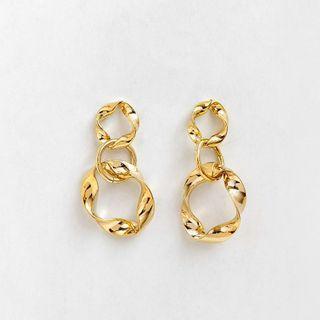 Twist Drop Earring 1 Pair - Gold - One Size