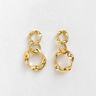 Twist Drop Earring 1 Pair - Gold - One Size
