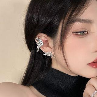 Melting Alloy Cuff Earring 1 Pc - Silver - One Size
