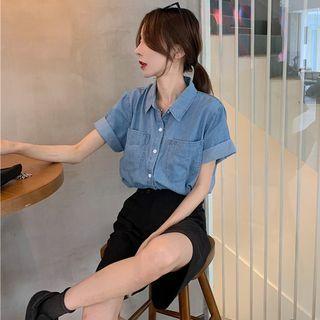 Lightweight Denim Light Shirt Blue - One Size