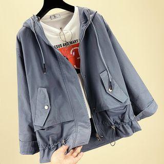 Drawstring Hem Hooded Jacket