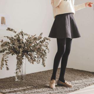 Paneled Knit A-line Mini Flare Skirt