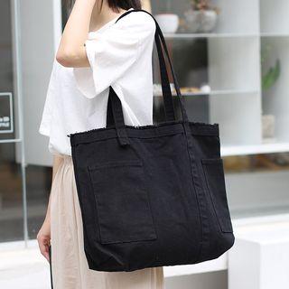 Canvas Frill Trim Tote Bag