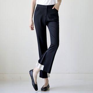 Pleat-hem Boot-cut Pants