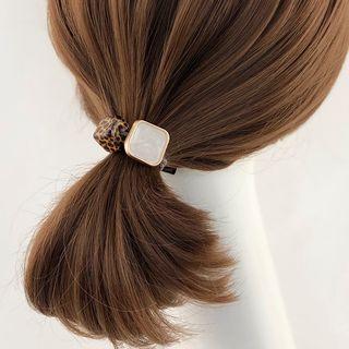 Leopard Print Cube & Square Hair Tie
