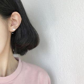 925 Sliver Heart Earring