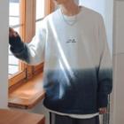 Embroidered Long-sleeve Gradient Knit Pullover