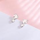 925 Sterling Fish Stud Earring 1 Pair - Es675 - Silver - One Size