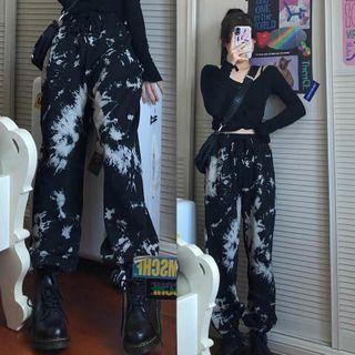Long-sleeve T-shirt / Tie Dye Harem Pants