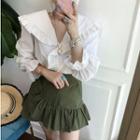 Ruffle Trim Blouse / Skort