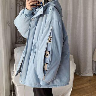 Panda Embroidered Hooded Zip Jacket