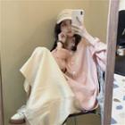 Long-sleeve Loose-fit Blouse / High-waist A-line Skirt