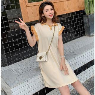 Sleeveless Frill Trim Polo Dress