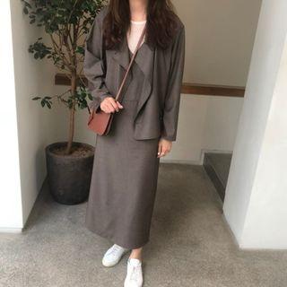 Plain Blazer / Strappy Maxi Dress