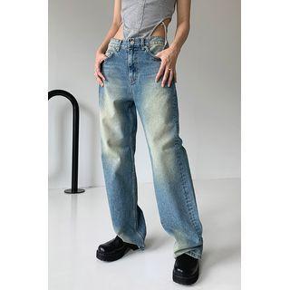 Couple Washed Loose-fit Jeans