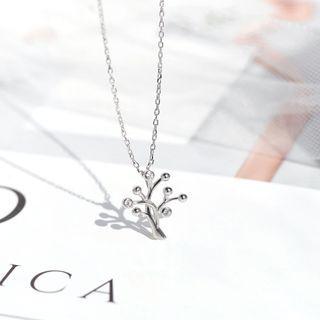 925 Sterling Silver Tree Pendant Necklace As Shown In Figure - One Size