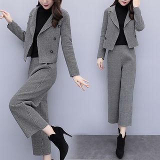 Set: Double-breasted Jacket + Cropped Pants