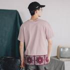 Patterned Trim Short Sleeve T-shirt