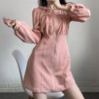 Long-sleeve Hooded Zip Mini Dress