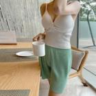 Waistband Crystal-pleat Shorts