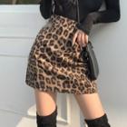 Leopard Print High-waist Skirt