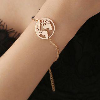 Alloy World Map Bracelet