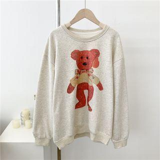 Print Sweatshirt Melange Gray - One Size