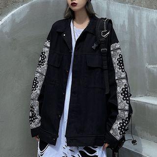 Pattern Panel Shirt Jacket