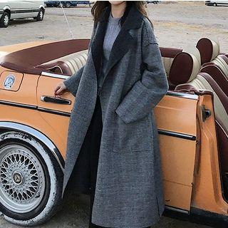 Herringbone Open Front Coat