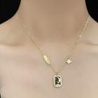 Moon & Star Pendant Stainless Steel Necklace Gold - One Size