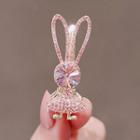 Rabbit Rhinestone Hair Clip Ly2256 - Pink - One Size