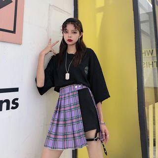Mock Two-piece Accordion Pleat Skort