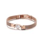 Simple And Romantic Plated Rose Gold Shell Heart-shaped 316l Stainless Steel Bracelet Rose Gold - One Size