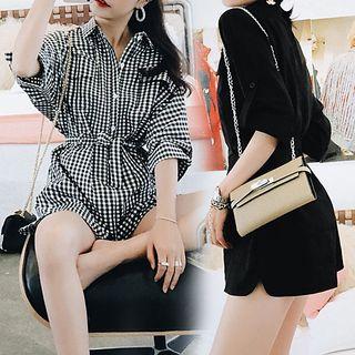 Elbow Sleeve Collared Elbow Sleeve Playsuit