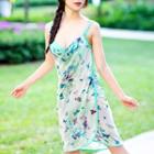 Butterfly Print Chiffon Beach Cover-up