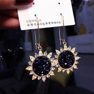 Rhinestone Sunflower Dangle Earring