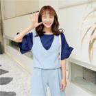 Frill-sleeve Loose-fit Top