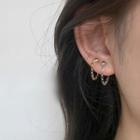 925 Sterling Silver Chain Accent Ball End Earrings