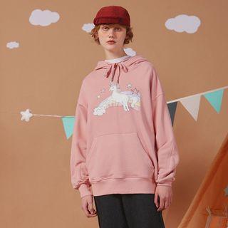 Unicorn Printed Long-sleeve Hoodie