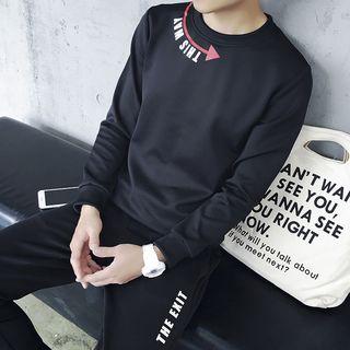 Set: Lettering Pullover + Drawstring Jogger Pants