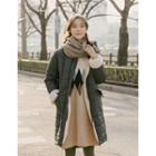 Stand-collar Faux-fur Quilted Coat One Size