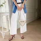 Fray-hem Wide Cotton Pants