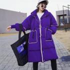 Snap Buttoned Padded Long Coat
