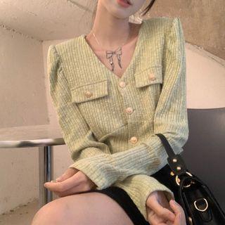 Button-up Ribbed Jacket