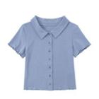 Short-sleeve Lace Trim Polo Shirt