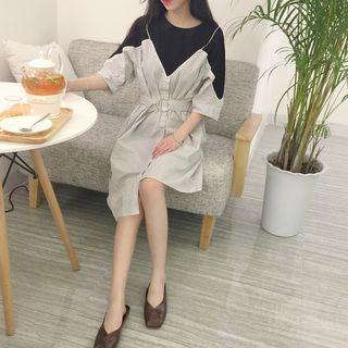 Mock-two Loose-fit Striped Dress