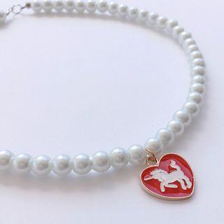 Alloy Unicorn Faux Pearl Choker As Shown In Figure - One Size
