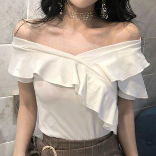 Ruffled V-neck Top